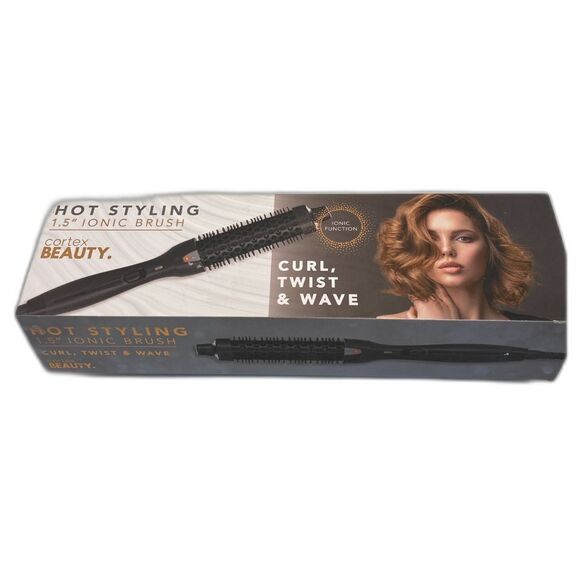 Cortex Beauty 1.5" Ionic Brush Hot Styler Excellent In Box Black - Picture 1 of 7